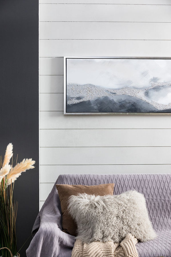 English Elm 70.9X19.7" 'See The Vision' Hand-Painted Gray Landscape Wall Art For Calming Home Décor & Focal Point W2078P313338