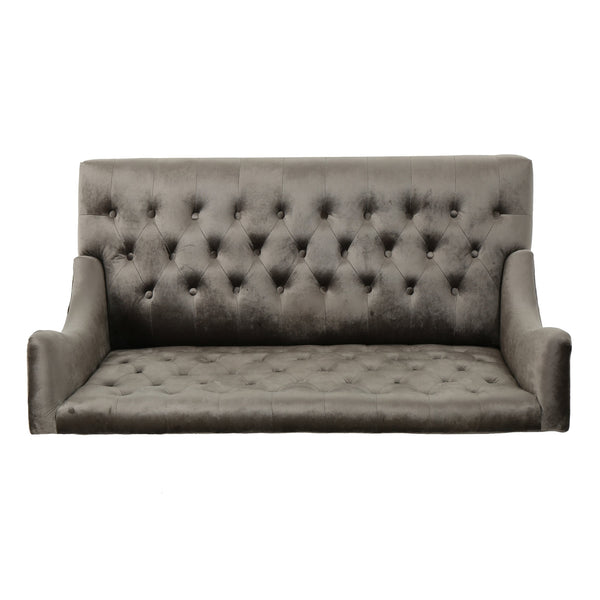 English Elm Christopher Knight Home® - LOVESEAT wingback velvet button-tufted diamond stitch loveseat with plush comfort and durable sheen Grey 61186.00NVLTGRY