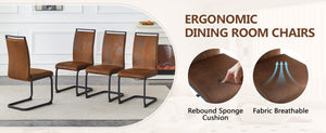 English Elm Table and Chair Set 71 Inch Walnut Grain Dining with 8 Tech Fabric Seats W1151S04283