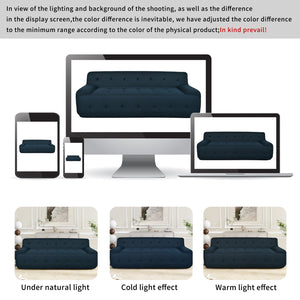 English Elm U_Style 86.2" Modern Tufted Upholstered 3-Seat Sofa with Foam+Pocket Spring, Plush Living Room Comfort Dark Blue N711P206619V