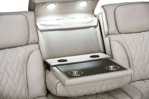 English Elm Jazmina Power Reclining Sofa Loveseat Set with Led Lighting and Bluetooth Speakers White B2749S00347
