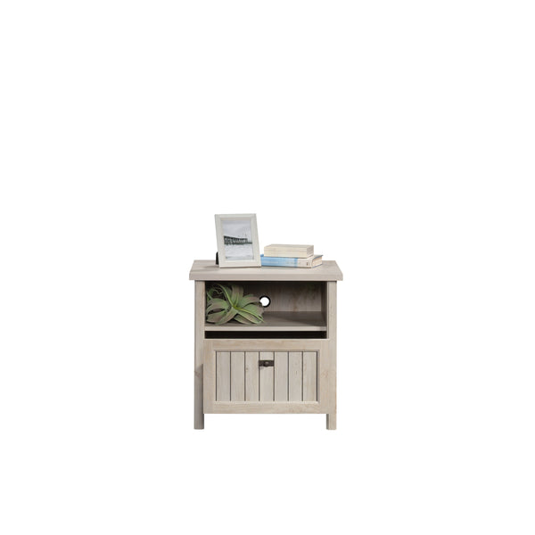 English Elm Night Stand - Stylish Gray Finish, Compact Design With Drawer & Shelf For Organized Bedroom Storage B356P402791