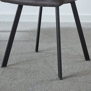 English Elm Dining Chairs Set of 2 Dark Gray Velvet Upholstered Mid-Century Metal Legs Ergonomic Supportive Seating for Kitchen & Dining Room, Easy Clean & Assembly B205P339998