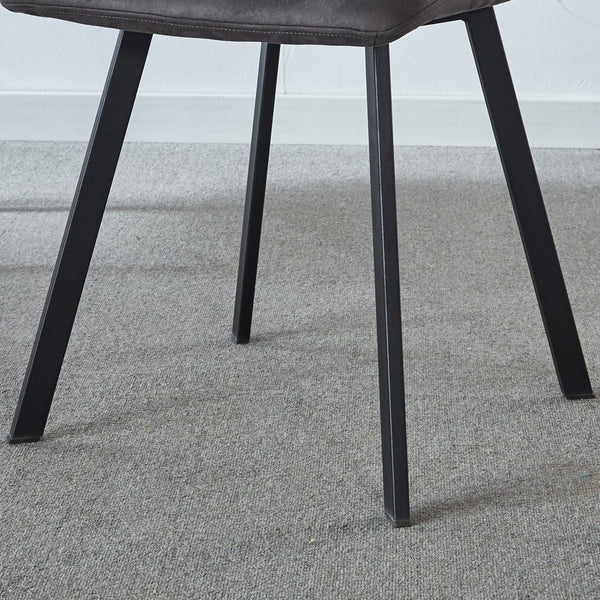 English Elm Dining Chairs Set of 2 Dark Gray Velvet Upholstered Mid-Century Metal Legs Ergonomic Supportive Seating for Kitchen & Dining Room, Easy Clean & Assembly B205P339998