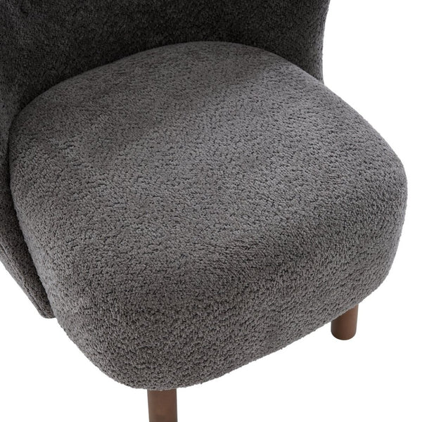 English Elm Swivel Club Chair Barrel Back Faux Leather 360 Degree Turn Living Room Accent Dark Grey N776P246078D