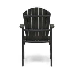 English Elm Christopher Knight Home® - Outdoor Acacia Wood Adirondack Dining Chairs Set of 2 — Weather-Resistant Patio Armchairs with Rustic Charm and Comfort DARK GREY 64844.00DGRY