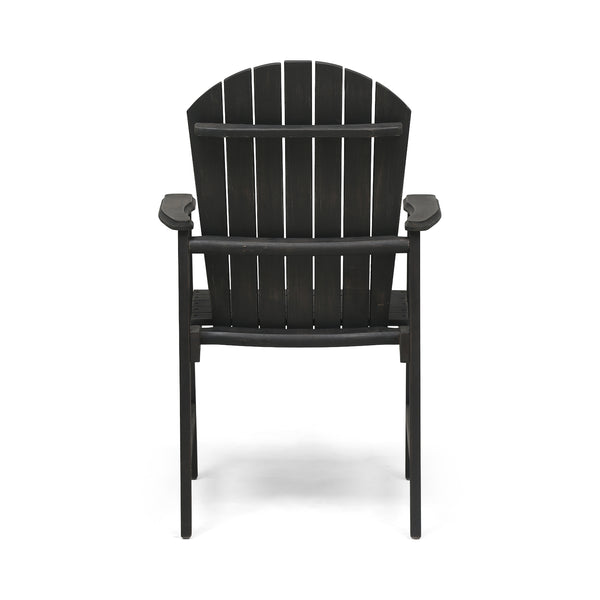English Elm Christopher Knight Home® - Outdoor Acacia Wood Adirondack Dining Chairs Set of 2 — Weather-Resistant Patio Armchairs with Rustic Charm and Comfort DARK GREY 64844.00DGRY