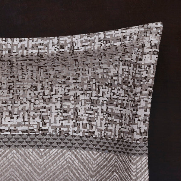 English Elm 7 Madison Park Rhapsody Jacquard Comforter Set Queen — Striped Motif, Embroidered Pillows & Bedskirt, Machine Washable Grey+Taupe 18.5 L x 14.17 W x 11.81 H B03596938