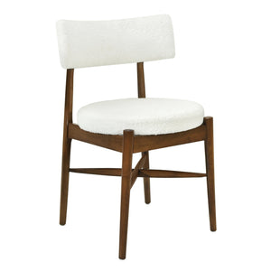 English Elm Christopher Knight Home® - Mid Century Modern Dining Chairs - Walnut & Beige Comfort With Sculpted Back For Versatile Use N771P205425T