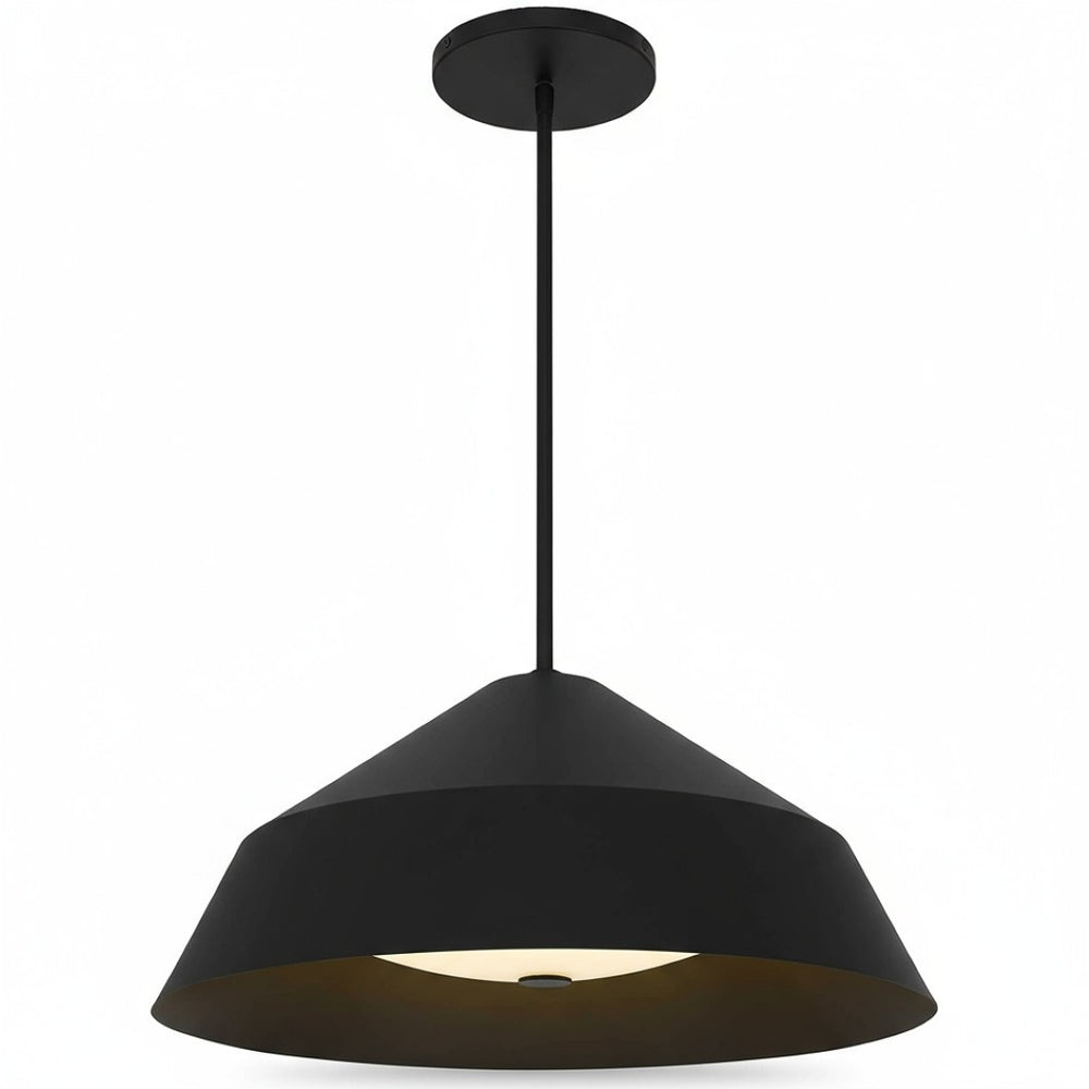 English Elm 22 Inch Matte Black Dimmable Led Pendant Etched Glass Diffuser for Dining Rooms B370P399325