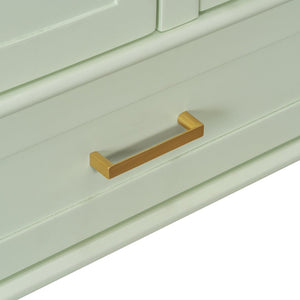 English Elm 24" Olive Bathroom Vanity Solid Wood Frame Ceramic Sink Gold Hardware Soft Close Green N729P373276F