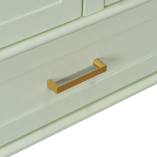 English Elm 24" Olive Bathroom Vanity Solid Wood Frame Ceramic Sink Gold Hardware Soft Close Green N729P373276F
