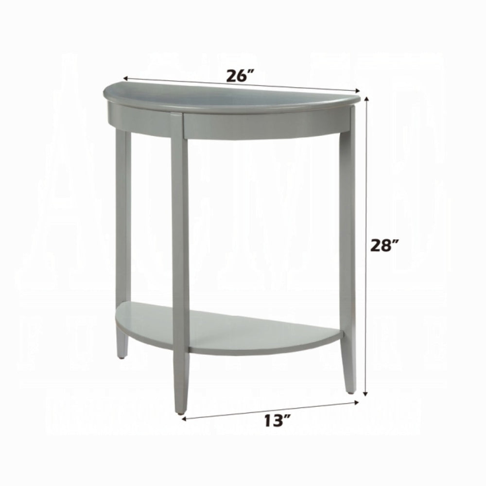 English Elm Justino Half Moon Console Table Gray Melamine Pine Legs Open Shelf Entryway Accent B2726P419746
