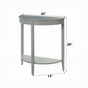 English Elm Justino Half Moon Console Table Gray Melamine Pine Legs Open Shelf Entryway Accent B2726P419746