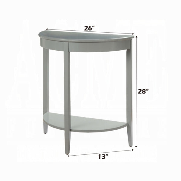 English Elm Justino Half Moon Console Table Gray Melamine Pine Legs Open Shelf Entryway Accent B2726P419746