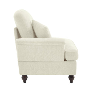 English Elm Sofa Modular Chenille Upholstered with Spindle Legs and Detachable Ruffle Skirt W3041P332558