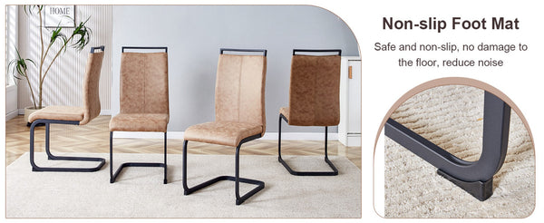 English Elm Expandable Walnut Mdf Dining Set Seats Eight with Six Fabric Chairs on Metal Legs W1151S04708