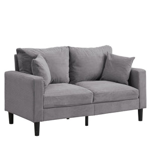English Elm 57 Inch Compact Upholstered Loveseat with Hardwood Frame for Modern Living Spaces Light Gray W311P221207