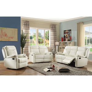 English Elm Ward G760A-RL Double Reclining Love Seat with Faux Leather, Removable Backs, Padded Arms, Cozy Comfort Off White 26 L x 76 W x 30 H B078108420
