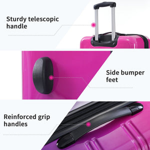 English Elm Hardshell Polycarbonate 3 Piece Luggage Set Spinner Wheels Tsa Lock Expandable Travel Multicolor Purple N732P184448Z