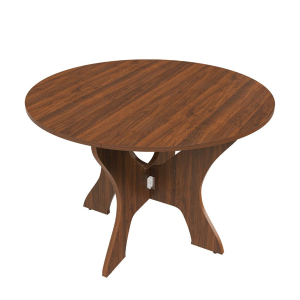 English Elm 43 Inch Foldable Mdf Dining Table with Warm Wood Grain Veneer for Compact Living Walnut W2700P409328