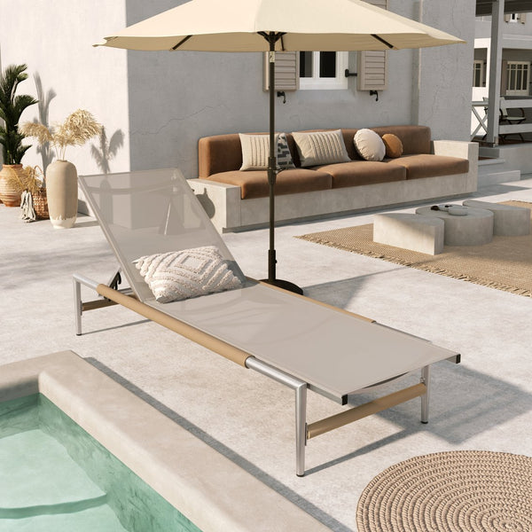 English Elm Christopher Knight Home® - Hargrove Outdoor Chaise Lounge With Breathable Mesh Seat, Lightweight Aluminum Frame, 1Pc N775P232986S