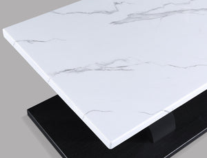 English Elm Modern 3-Piece Cocktail Table Set with Faux Marble Top, White & Black Accents, Coffee + 2 End Tables, Stylish Living Room Furniture B011P244310