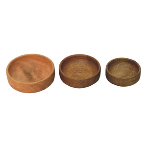 English Elm Solid Wood Solid Wood Fruit Bowl Set Of 3