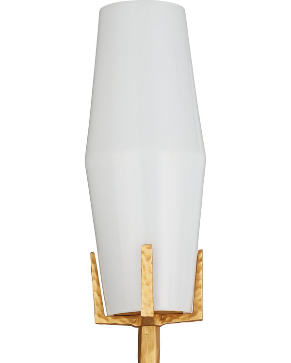 Currey & Company Mathilda Wall Sconce - Artful Brass Lighting With Milky Glass Shades For A Striking Home Accent Gold Glass ,Brass 5000-0285-currey-company