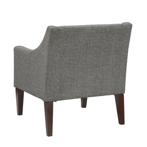 English Elm Contemporary Button-Tufted Accent Chair with Plush Fabric, Curved Arms and Solid Wood Legs for Living Dark Gray 26.5 L x 28.5 W x 22.5 H B011P281835