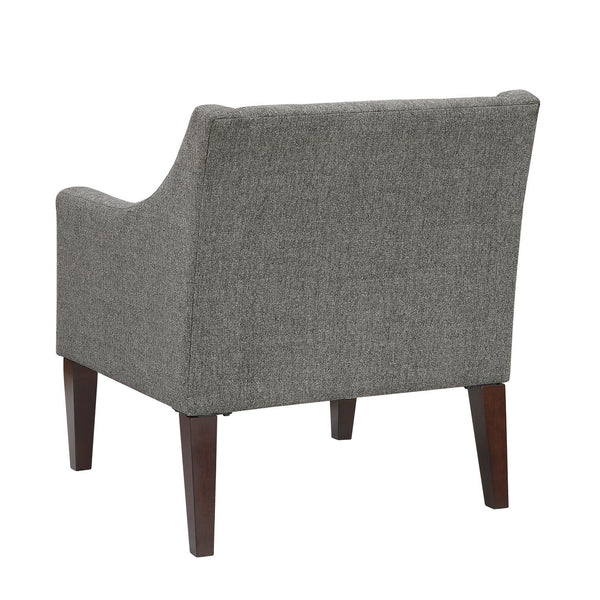 English Elm Contemporary Button-Tufted Accent Chair with Plush Fabric, Curved Arms and Solid Wood Legs for Living Dark Gray 26.5 L x 28.5 W x 22.5 H B011P281835