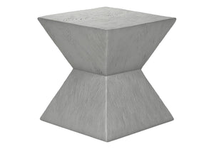 English Elm Accent Side Table Grey Wood Grain Magnesium Oxide Build for Indoor Outdoor Use B2710P461682