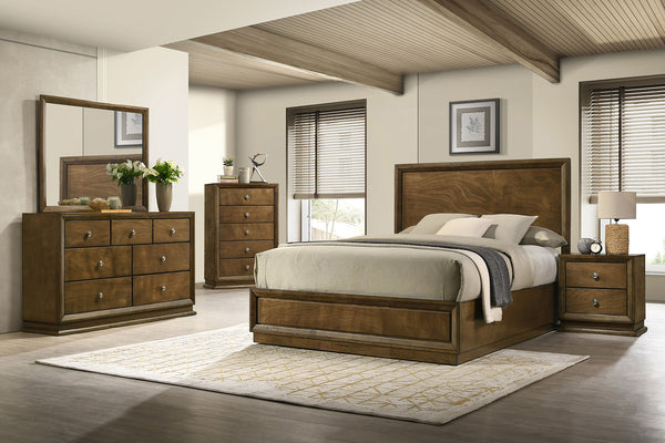 English Elm Transitional Solid Wood Chest with Five Smooth Glide Drawers, Felt-Lined Top, Timeless Design Walnut 38 L x 19 W x 48 H B2741P369865