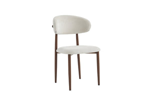 English Elm Dining Chairs Set of Two with Linen Cushions and Iron Legs for Farmhouse Kitchens Beige,Walnut W3590P457160