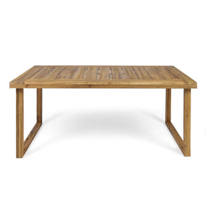 English Elm Christopher Knight Home® - Outdoor Acacia Wood Dining Set with Benches – Sandblast Natural Finish, Durable Weather-Resistant Tabletop 63892.00_62617.00