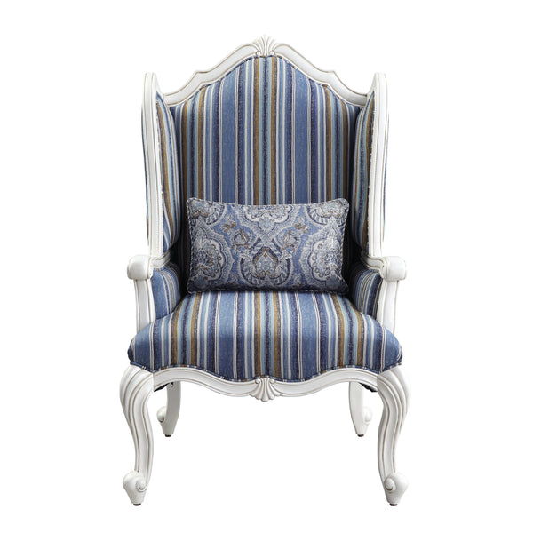 English Elm Ciddrenar Multi Fabric Accent Chair with Pillow, Pocket Coil Seat, Resin Queen Anne Legs, 220lb Capacity B2726P283824