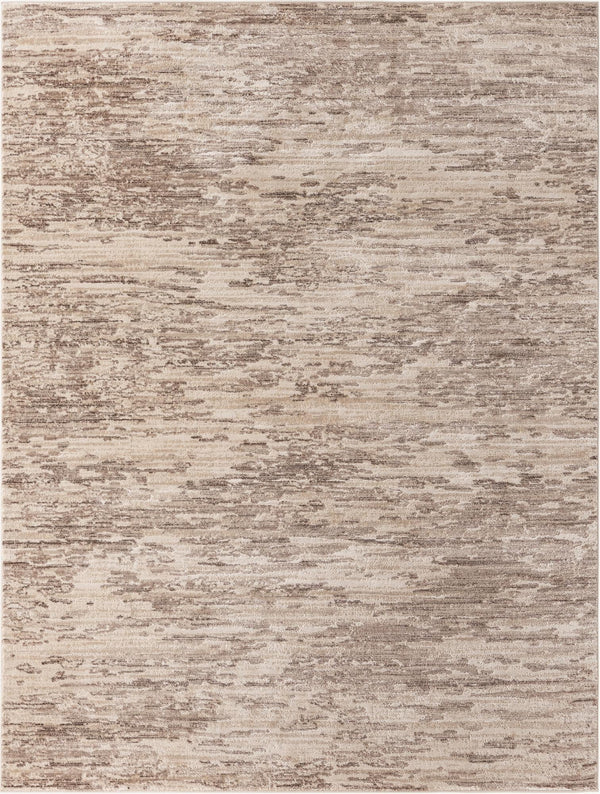 Unique Loom Oasis Water Machine Made Abstract Rug Brown, Beige/Ivory 8' 0" x 10' 0"