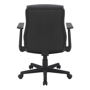 OSP Home Furnishings Mid Back Faux Leather Manager Chair with Lumbar Support and Pneumatic Height Adjust Black FL91201-U6