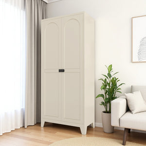 English Elm 71'' Steel 2-Door Locking Cabinet with Adjustable Shelves, Secure Metal Storage for Home Office Beige W3387P306326