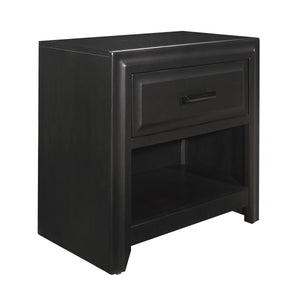 English Elm Modern Cordelia Nightstand Espresso Finish with Drawer & Open Cubby, Black Bar Hardware, 26.5"H B011P222852