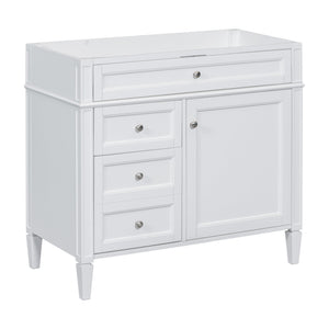 English Elm 36'' Bathroom Vanity Cabinet - Modern Storage Solution With 2 Drawers, Tip-Out Drawer, Solid Wood Frame N710P256582K