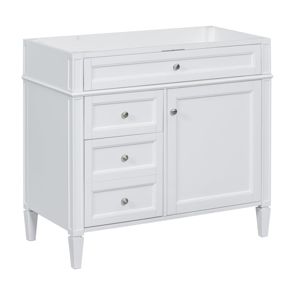 English Elm 36'' Bathroom Vanity Cabinet - Modern Storage Solution With 2 Drawers, Tip-Out Drawer, Solid Wood Frame N710P256582K