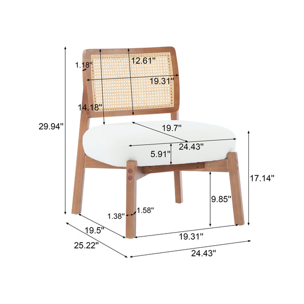 English Elm Christopher Knight Home® - [Set of 2] Modern Lounge Chair with Polyester Upholstery and Solid Wood Base — Minimalist Comfort for Home Beige,Walnut N767P241728B