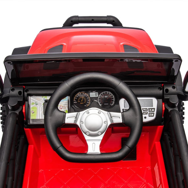 English Elm 24v Kids Electric Ride on Car with Parental Remote Dual Motors and Four Wheel Suspension Red W1578P208319