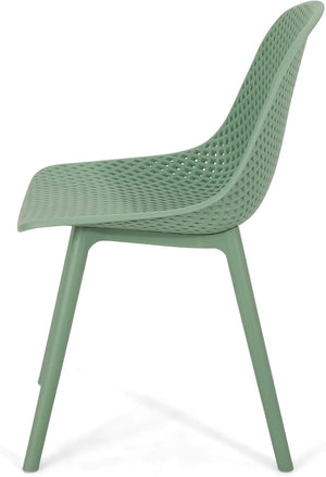 English Elm Christopher Knight Home® - POSEY Weather-Resistant Outdoor Dining Chairs Set of 4 with Perforated Diamond Mesh for Durability Green 28 L x 26 W x 18.75 H N776P243037G
