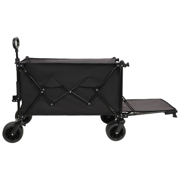 English Elm Foldable Heavy Duty Wagon Cart 480lb Capacity All-terrain Wheels Extendable Cargo Bed W2932P289382