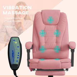English Elm 7-point Vibrating Massage Chair High Back Pu Leather Recliner with Footrest for Home Office T3971P408682