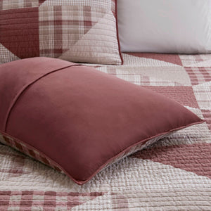 English Elm 3-piece Full Queen Quilt Set Knit Face Microfiber Reverse Farmhouse Bedroom Bedding B035P482963