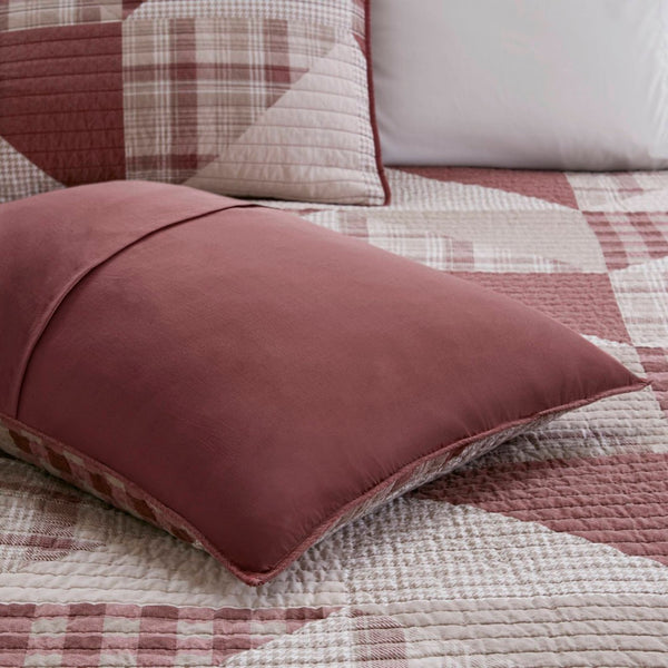 English Elm 3-piece Full Queen Quilt Set Knit Face Microfiber Reverse Farmhouse Bedroom Bedding B035P482963
