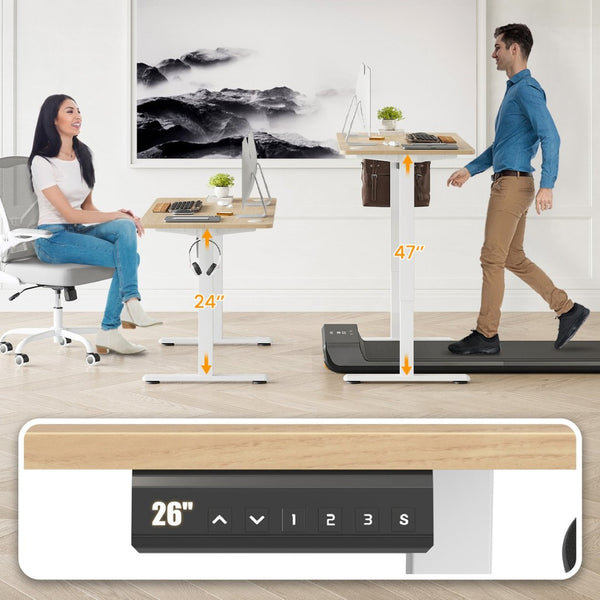 English Elm Stary Electric Adjustable Standing Desk – Ergonomic Sit-Stand Home Office Desk With Industrial Design T3623P339395-GIGA